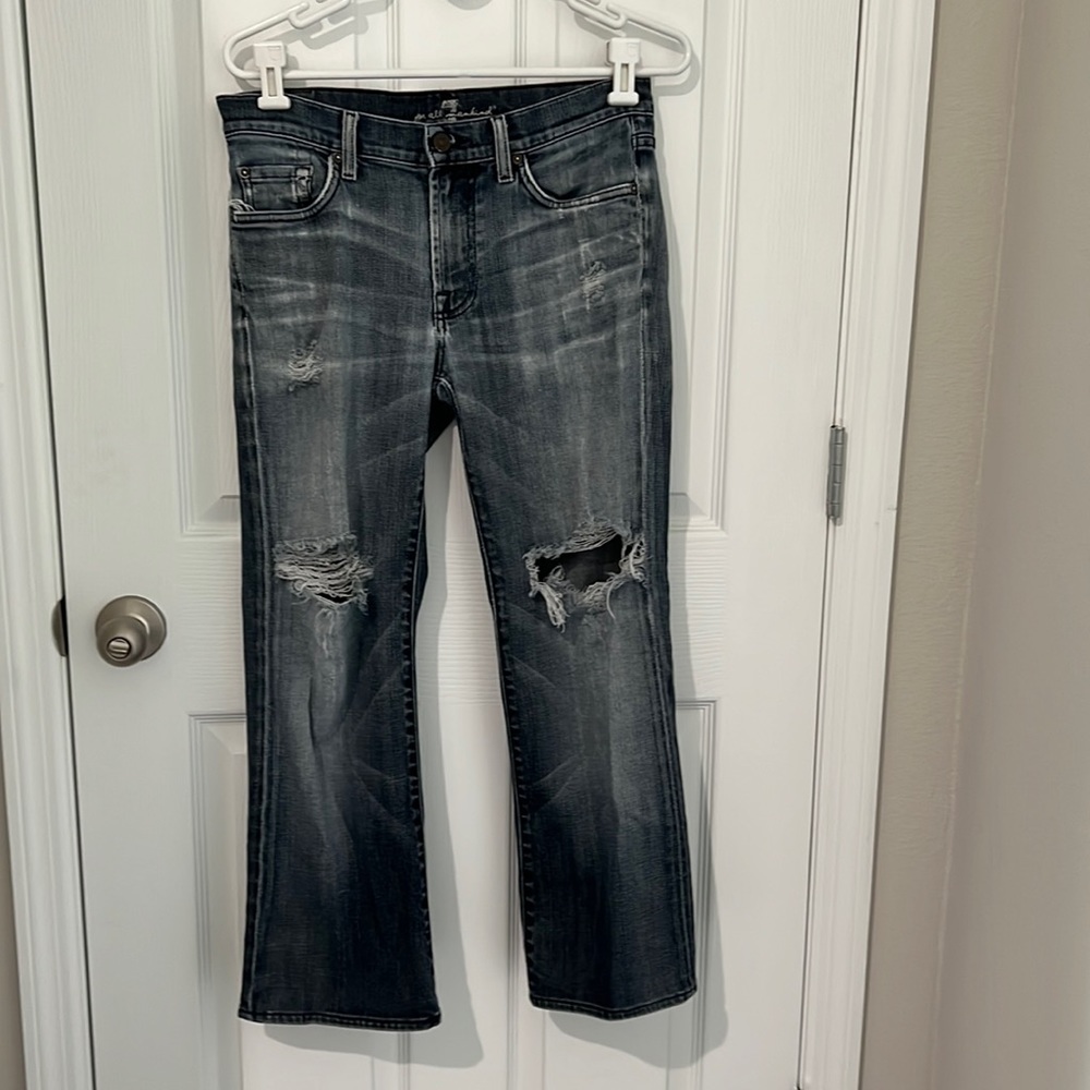 7 for all mankind women’s bootcut destroyed jeans
